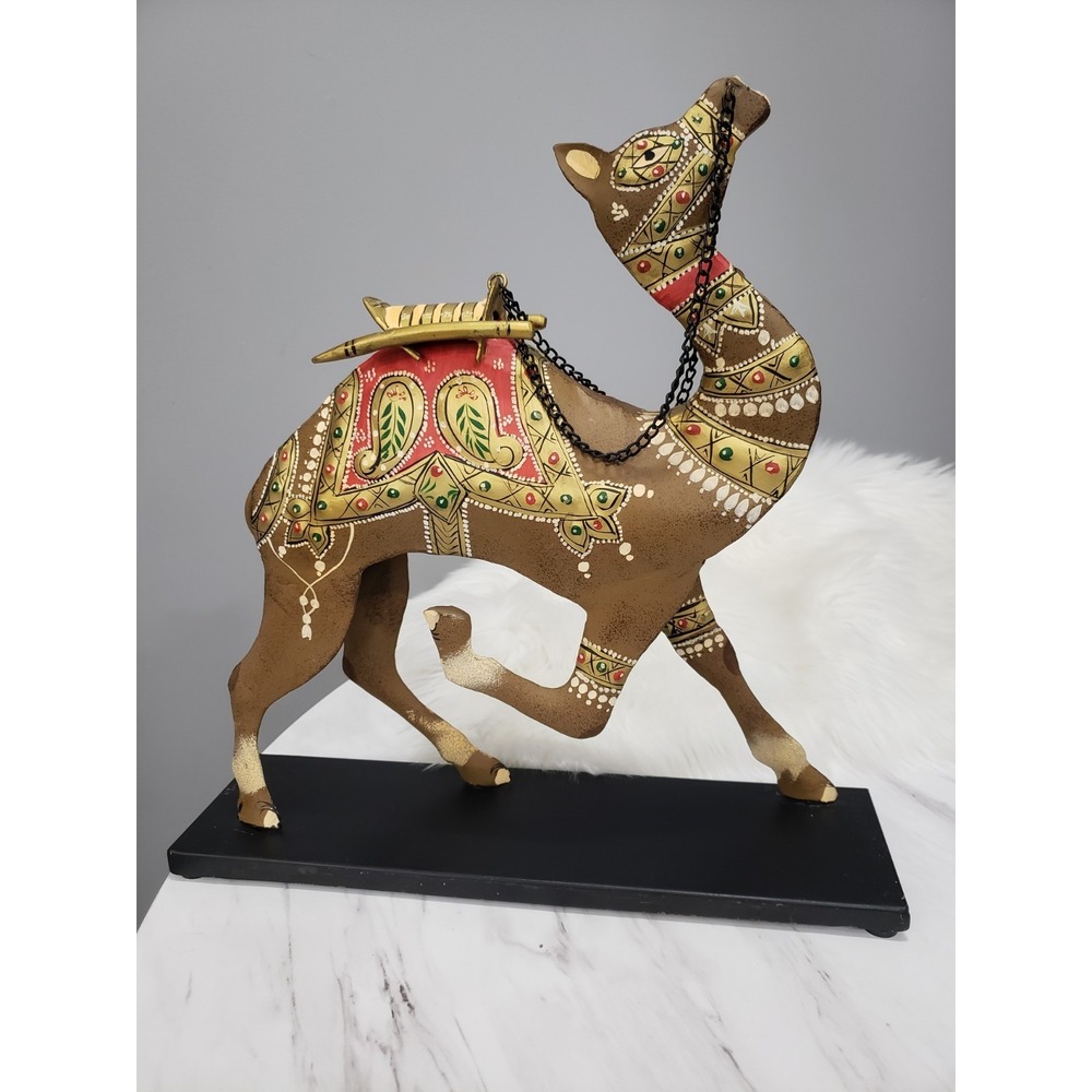 PIER 1 Vintage Hollywood Regency Moorish Indian Camel Decor Figure Statue Animal